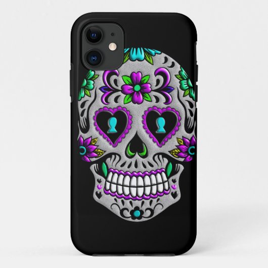 Retro Colorful Sugar Skull Case-Mate iPhone Case (Achterkant)