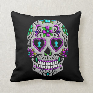 Retro Colorful Sugar Skull Kussen
