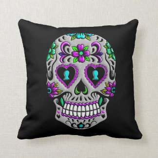 Retro Colorful Sugar Skull Kussen