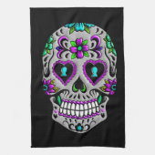 Retro Colorful Sugar Skull Theedoek (Verticaal)