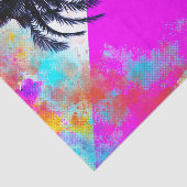 Retro Colorful Summertime Beach Party Palm Trees Tissuepapier (Detail)