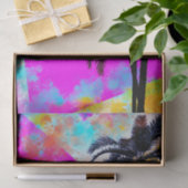 Retro Colorful Summertime Beach Party Palm Trees Tissuepapier (Geschenk)