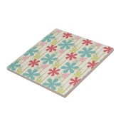  Retro Colorful Wall Flowers Stripes Patroon Tegeltje (Zijkant)