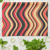 Retro Colorful Waves Abstracte Art Theedoek (Gevouwen)