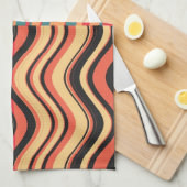 Retro Colorful Waves Abstracte Art Theedoek (Quarter Fold)