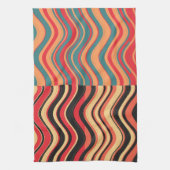 Retro Colorful Waves Abstracte Art Theedoek (Verticaal)