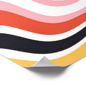 Retro Colorful Wavy Lines Modern Design Poster (Hoek)