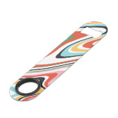 Retro Colorful Wavy Lines Modern Design Speed Flessenopener (Achterkant Gekanteld)