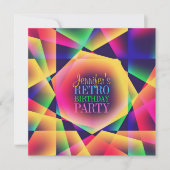 Retro Colors Birthday Party uitnodiging (Voorkant)