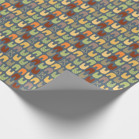 Retro Colors Bunny Shapes Pattern Cadeaupapier (Hoek)