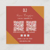 Retro Colors Djing Modern Music DJ Vinyl Musician Vierkante Visitekaartje (Achterkant)