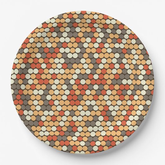 Retro colors dots pattern papieren bordje (Voorkant)
