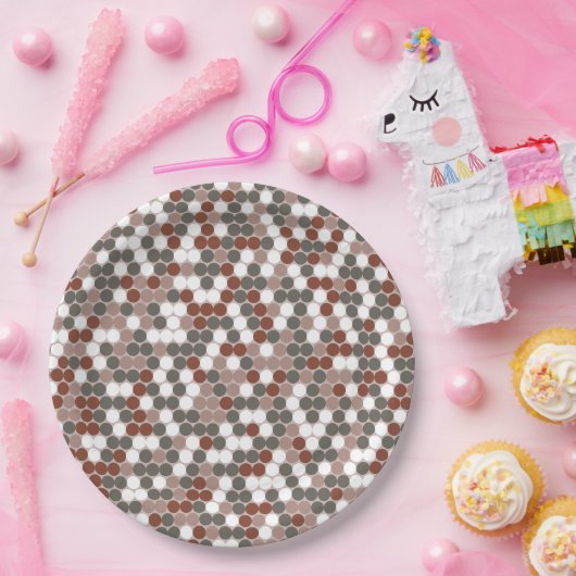 Retro colors dots pattern papieren bordje (Feest)