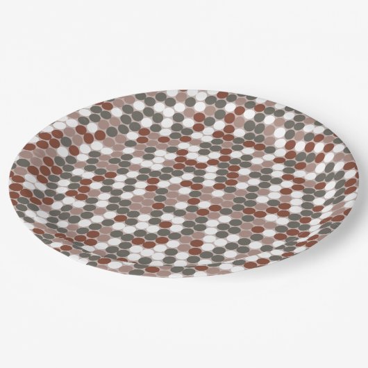 Retro colors dots pattern papieren bordje (Gekanteld)