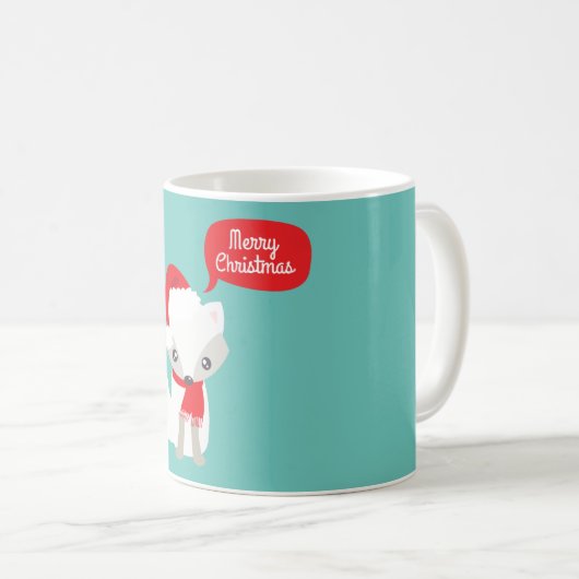 Retro Colors kerstfox Koffiemok (Voorkant rechts)