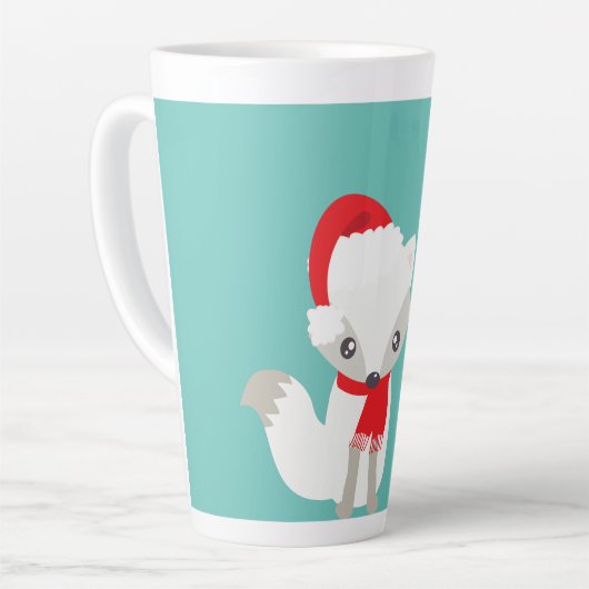 Retro Colors kerstfox Latte Mok (Linkerhoek)