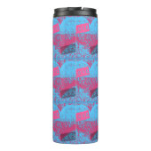 Retro Colors Love Heart Patroon Thermosbeker (Achterkant)