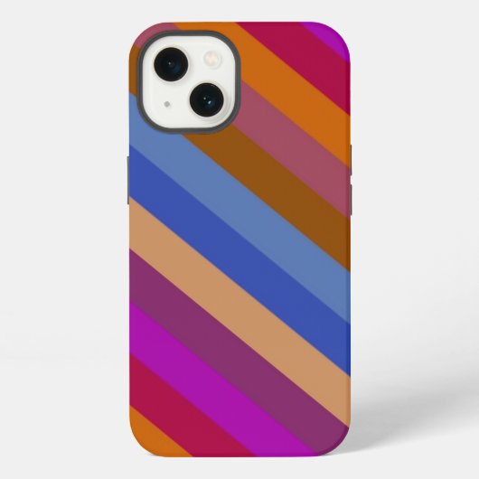 Retro Colors Stripe Patroon iPhone Hoesje (Achterkant)