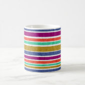 Retro Colors Textured Look Stripes Koffiemok (Center)