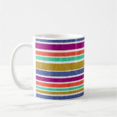 Retro Colors Textured Look Stripes Koffiemok (Links)