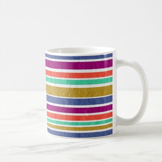 Retro Colors Textured Look Stripes Koffiemok (Rechts)