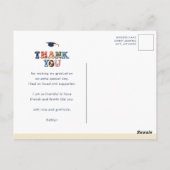 Retro Colour Typografie Foto Afstuderen Dank u Briefkaart (Achterkant)