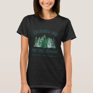  Retro Columbia Inn Pine Tree Vermont Merry T-shirt