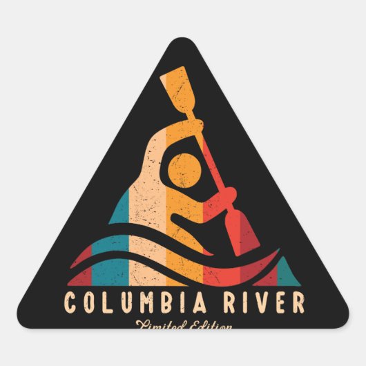 Retro Columbia River Kayaking Sticker (Voorkant)