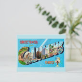 Retro Columbus Ohio Groet  Briefkaart (Staand voorkant)