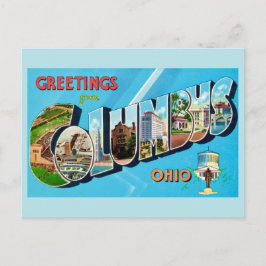 Retro Columbus Ohio Groet  Briefkaart