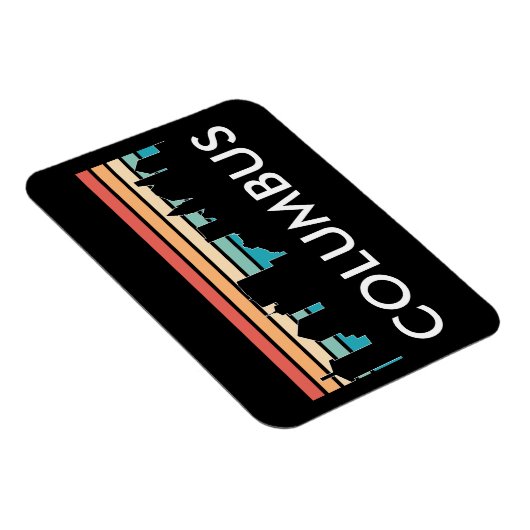 Retro  Columbus Ohio Skyline Magneet (Rechterzijde)