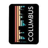 Retro  Columbus Ohio Skyline Magneet (Verticaal)