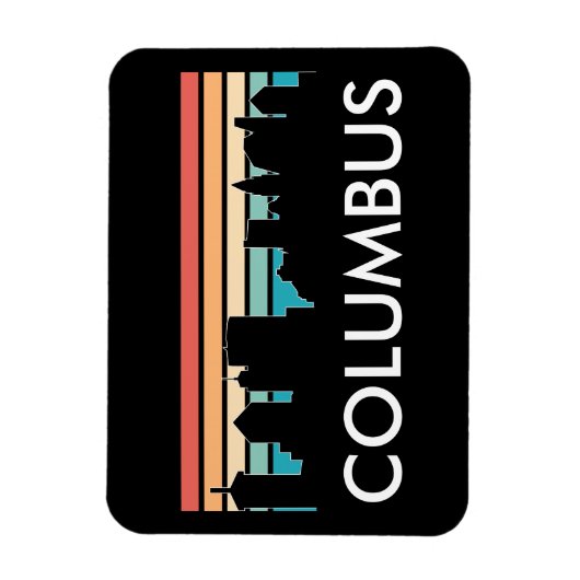 Retro Columbus Ohio Skyline Magneet (Verticaal)