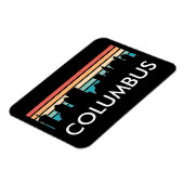 Retro  Columbus Ohio Skyline Magneet (Linkerzijde)
