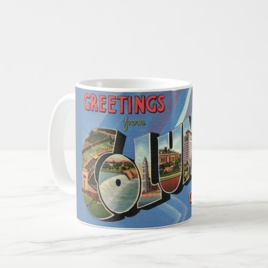 Retro Columbus Ohio Welkom Mok (Voorkant links)
