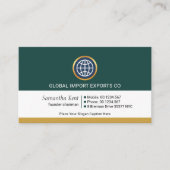 Retro Column Layers Goud Wereldbol Visitekaartje (Voorkant)