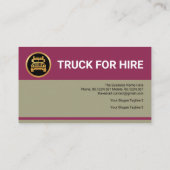 Retro Columnar Layers Vrachtwagen voor hire driver Visitekaartje (Achterkant)
