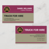 Retro Columnar Layers Vrachtwagen voor hire driver Visitekaartje (Voorkant / Achterkant)