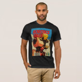 Retro Comic Book Cover Robot Graphic T-shirt (Voorkant volledig)