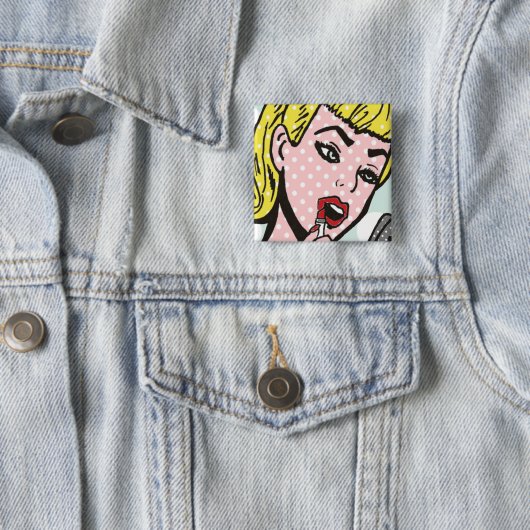 Retro Comic Book Cutie Button (In situ)
