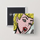 Retro Comic Book Cutie Button (Voorkant /achterkant)