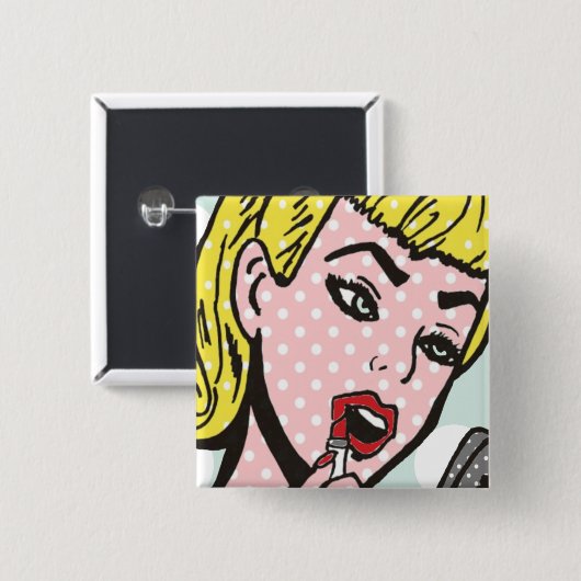 Retro Comic Book Cutie Button (Voorkant /achterkant)