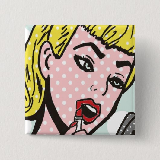 Retro Comic Book Cutie Button (Voorkant)