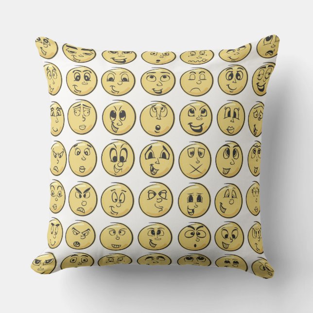 Retro Comic Book Emoji Pillow Kussen (Voorkant)