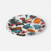 Retro Comic Book Halloween Papieren Bordje (Gekanteld)