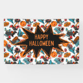 Retro Comic Book Halloween Spandoek (Horizontaal)