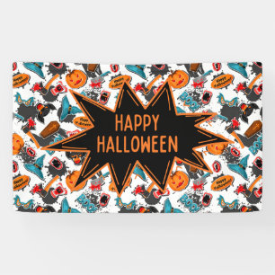 Retro Comic Book Halloween Spandoek