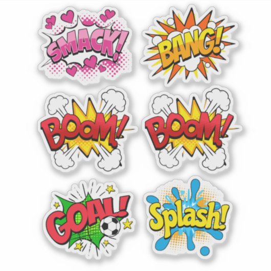 Retro Comic Book Pop Art Sticker (Voorkant)