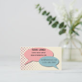 Retro Comic Book Speech Bubbles Halftone Pastels Visitekaartje (Staand voorkant)