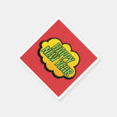 Retro Comic Book Style Happy Nieuwjaar Servet (Hoek)